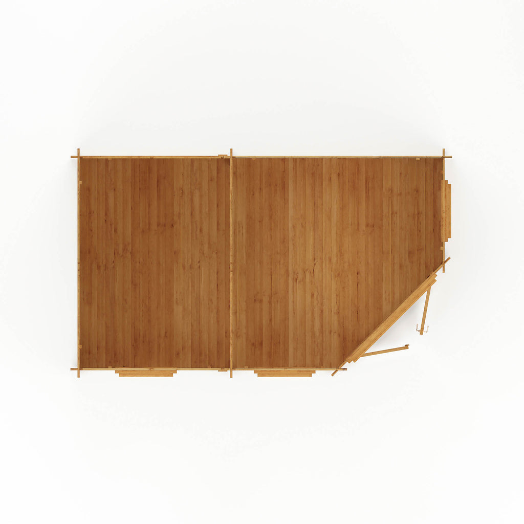 5m x 3m Corner Lodge Log Cabin - 28mm