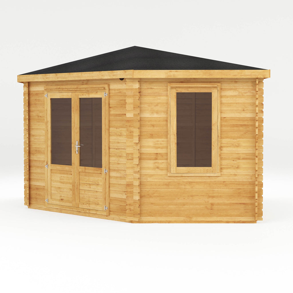 4m x 4m Corner Log Cabin - 28mm