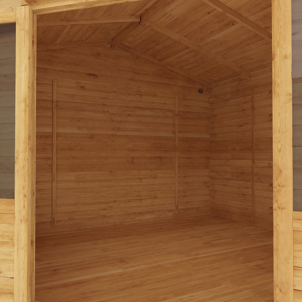 4m x 4m Corner Log Cabin - 28mm