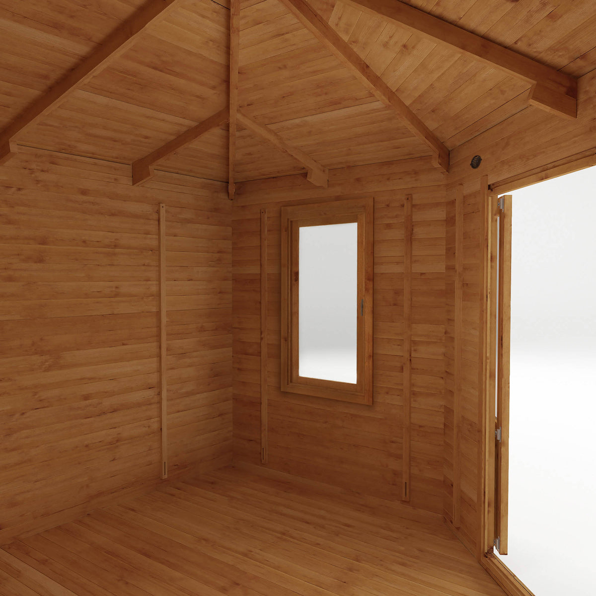 4m x 4m Corner Log Cabin - 28mm
