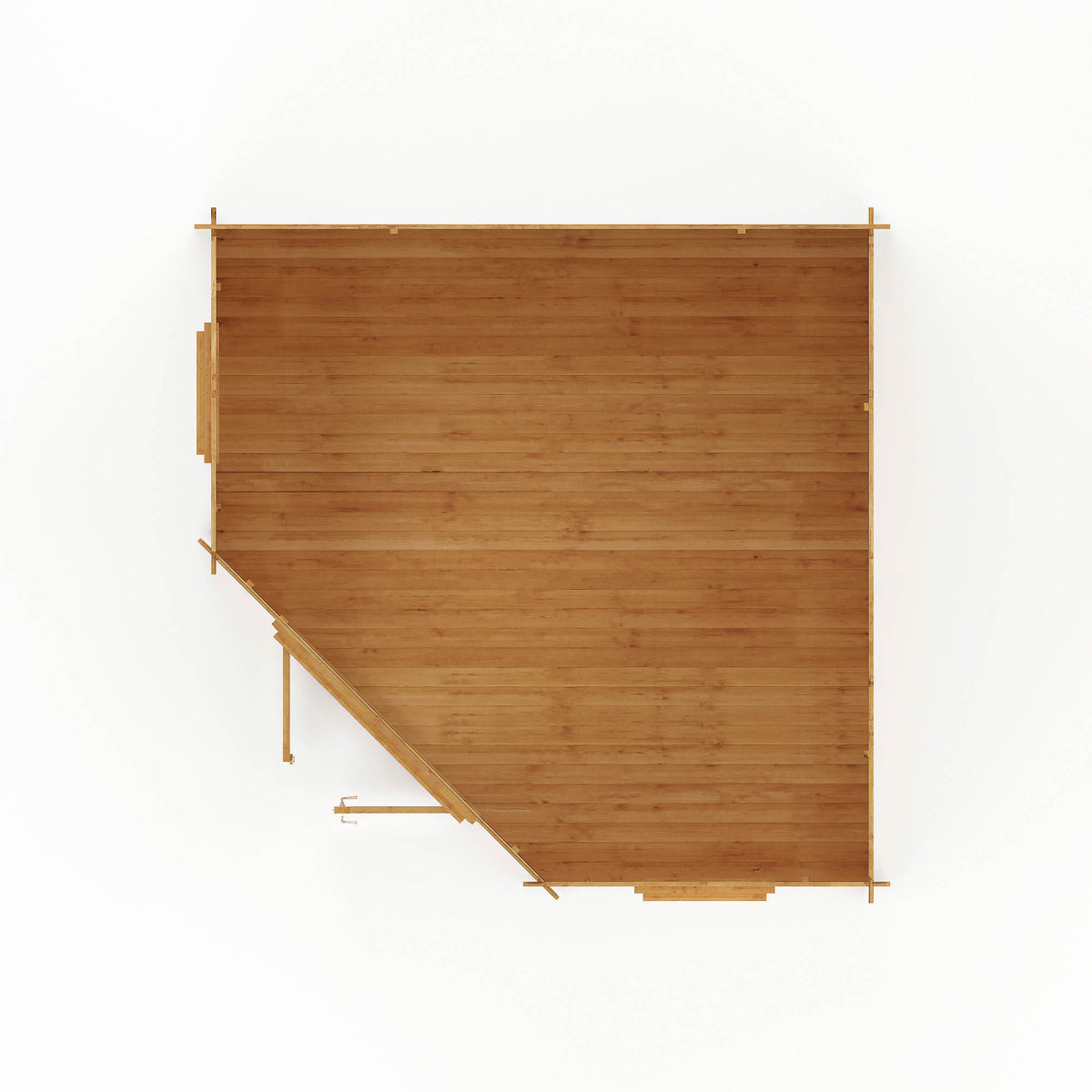 4m x 4m Corner Log Cabin - 28mm