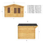 4m x 3m Retreat Log Cabin - 44mm