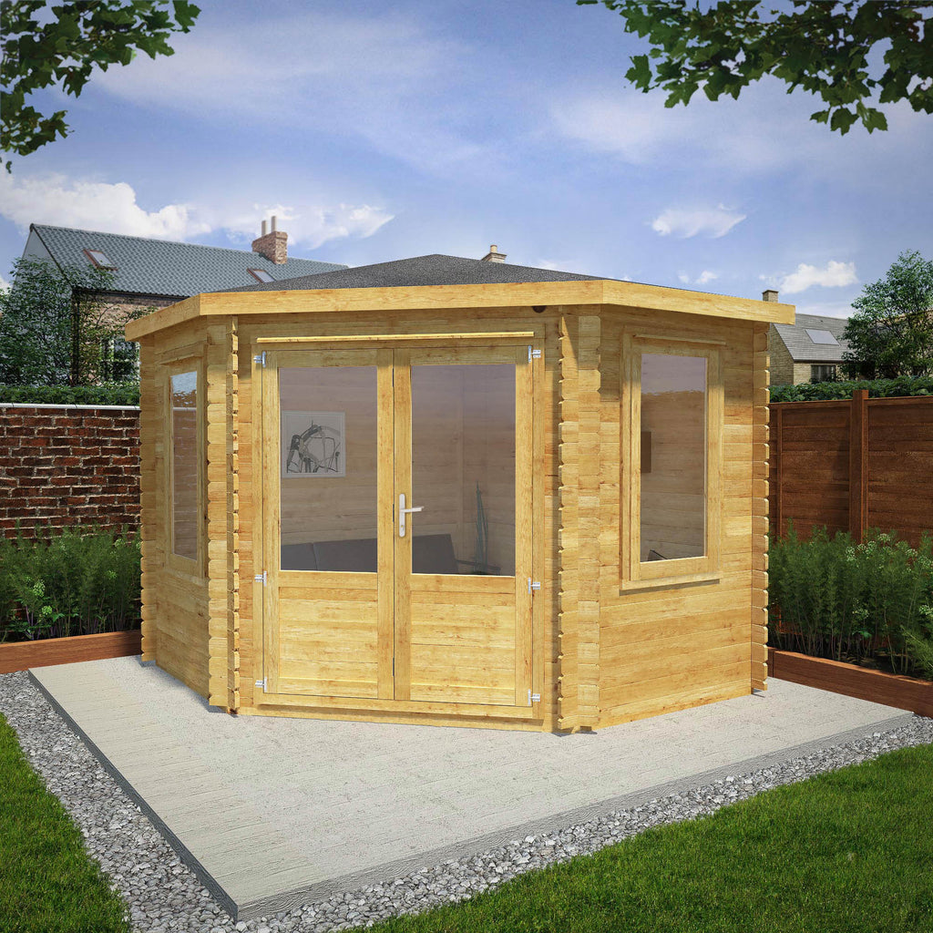 3m x 3m Corner Log Cabin - 44mm