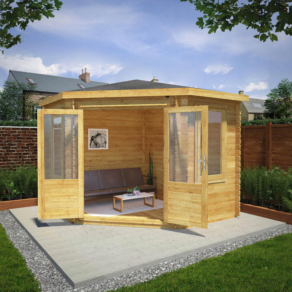 3m x 3m Corner Log Cabin - 44mm