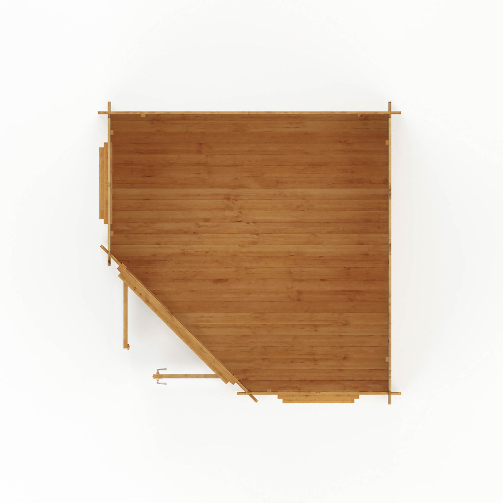 3m x 3m Corner Log Cabin - 44mm