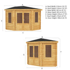 3m x 3m Corner Log Cabin - 44mm