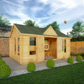 5.3m x 4m Clock Tower Log Cabin - 44mm
