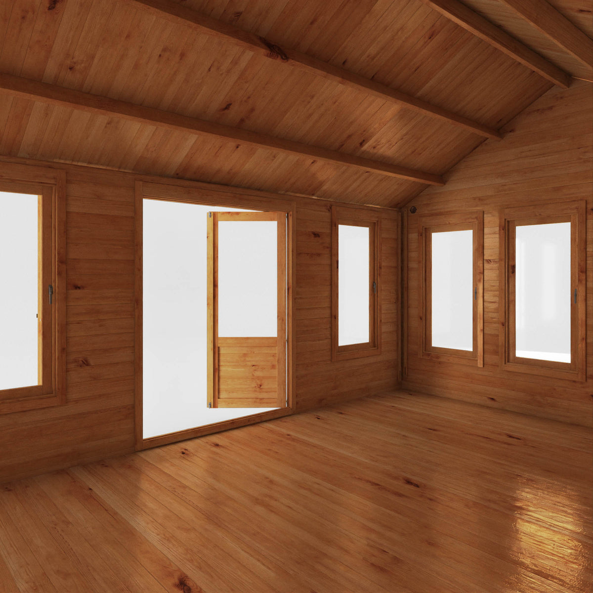 5.3m x 4m Clock Tower Log Cabin - 44mm