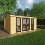 5m x 4m Home Office Studio - 44mm (UPVC Windows & Door) - Grey