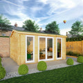 4.5m x 3.5m Home Office Studio - 44mm (UPVC Windows & Door) - White