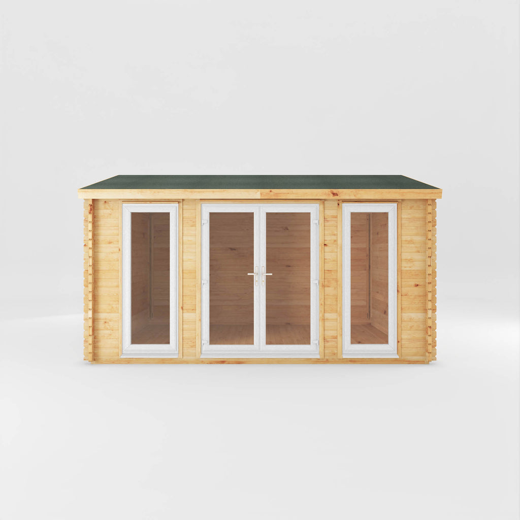 4.5m x 3.5m Home Office Studio - 44mm (UPVC Windows & Door) - White