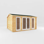 4.5m x 3.5m Home Office Studio - 44mm (UPVC Windows & Door) - White