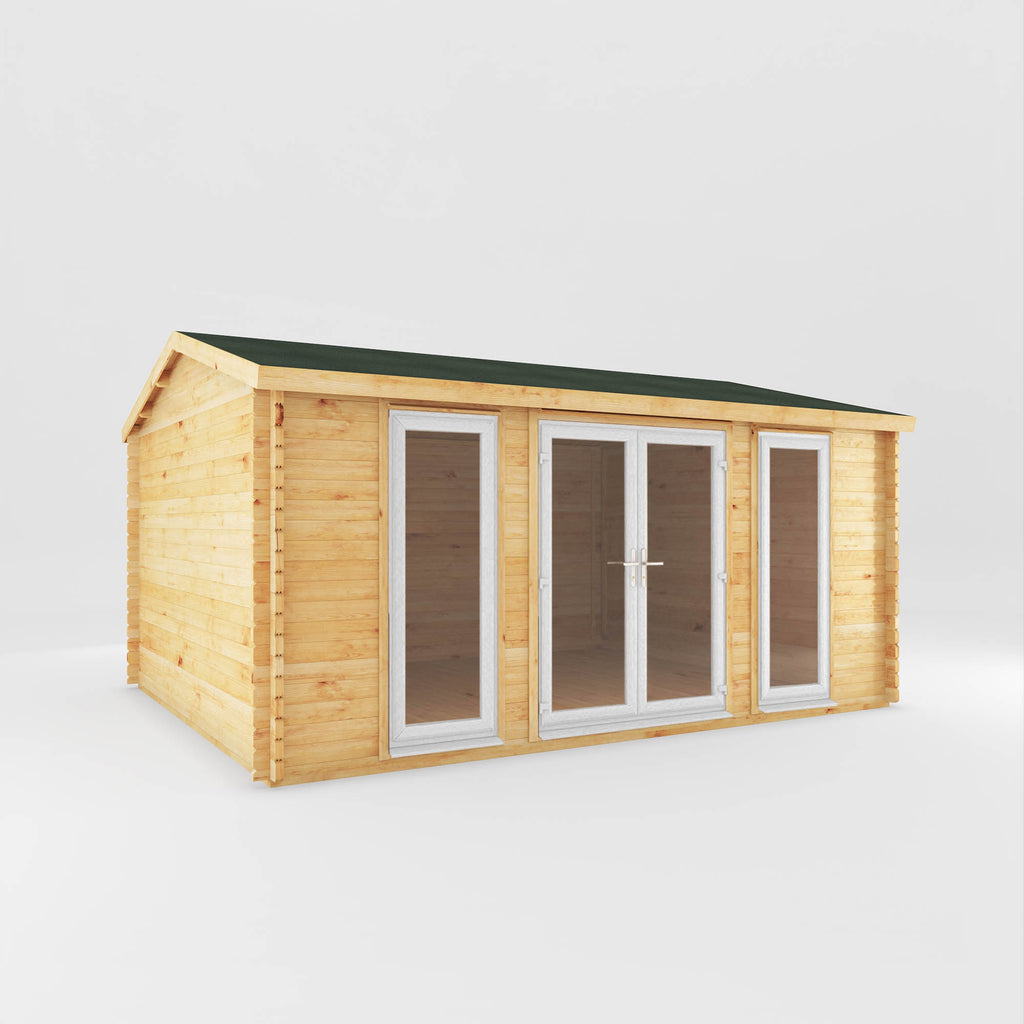5m x 4m Home Office Studio - 44mm (UPVC Windows & Door) - White