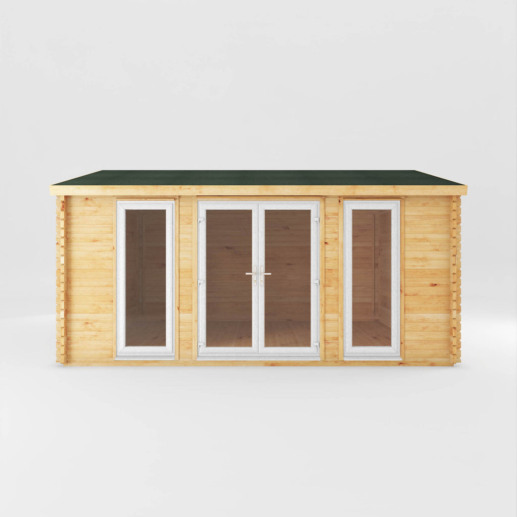 5m x 4m Home Office Studio - 44mm (UPVC Windows & Door) - White