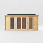 5m x 4m Home Office Studio - 44mm (UPVC Windows & Door) - White