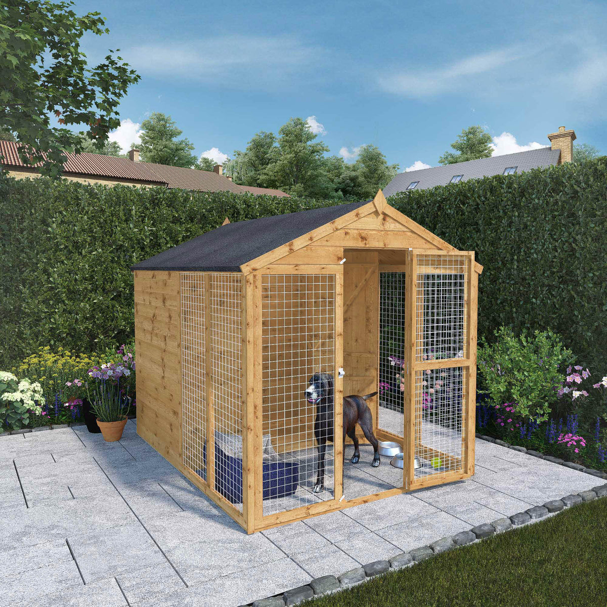 8 x 6 Staffordshire Dog Kennel & Run