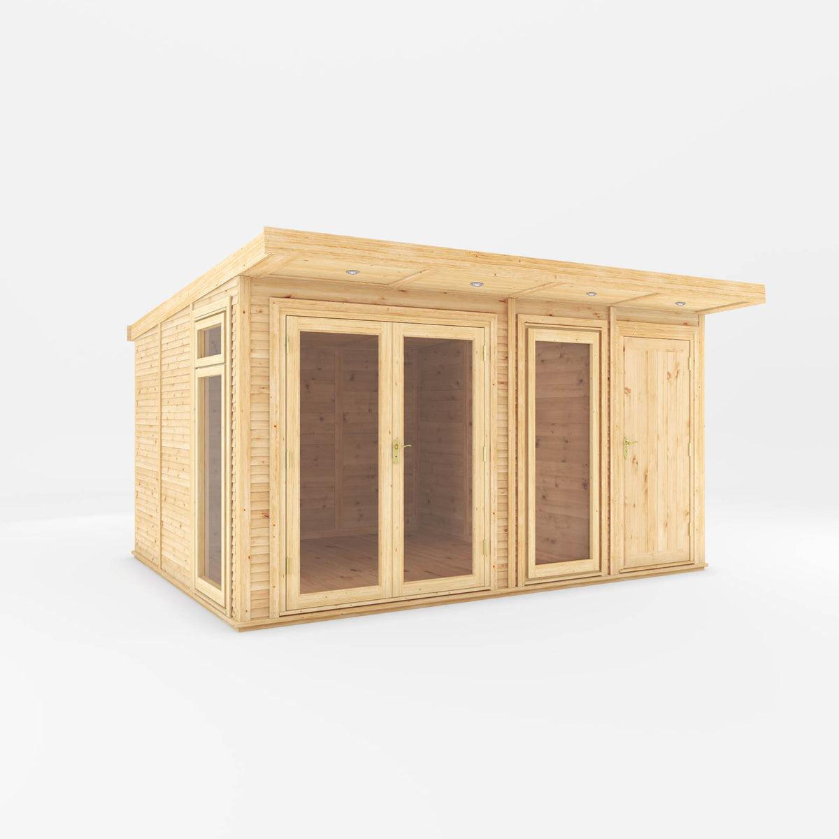 4m x 3m(D) Insulated Garden Room with Side Shed