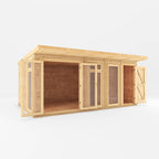 5m x 3m(D) Insulated Garden Room with Side Shed