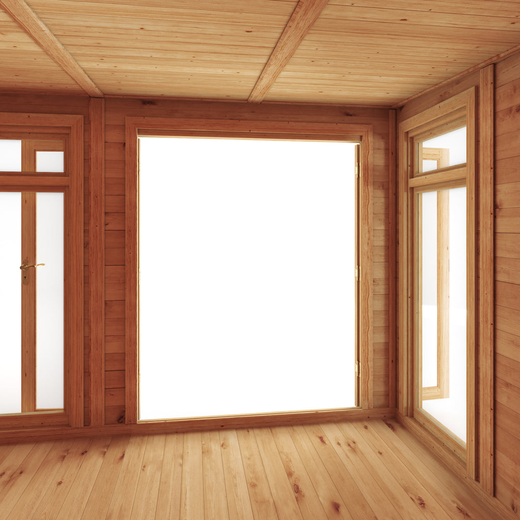 5m x 3m(D) Insulated Garden Room with Side Shed