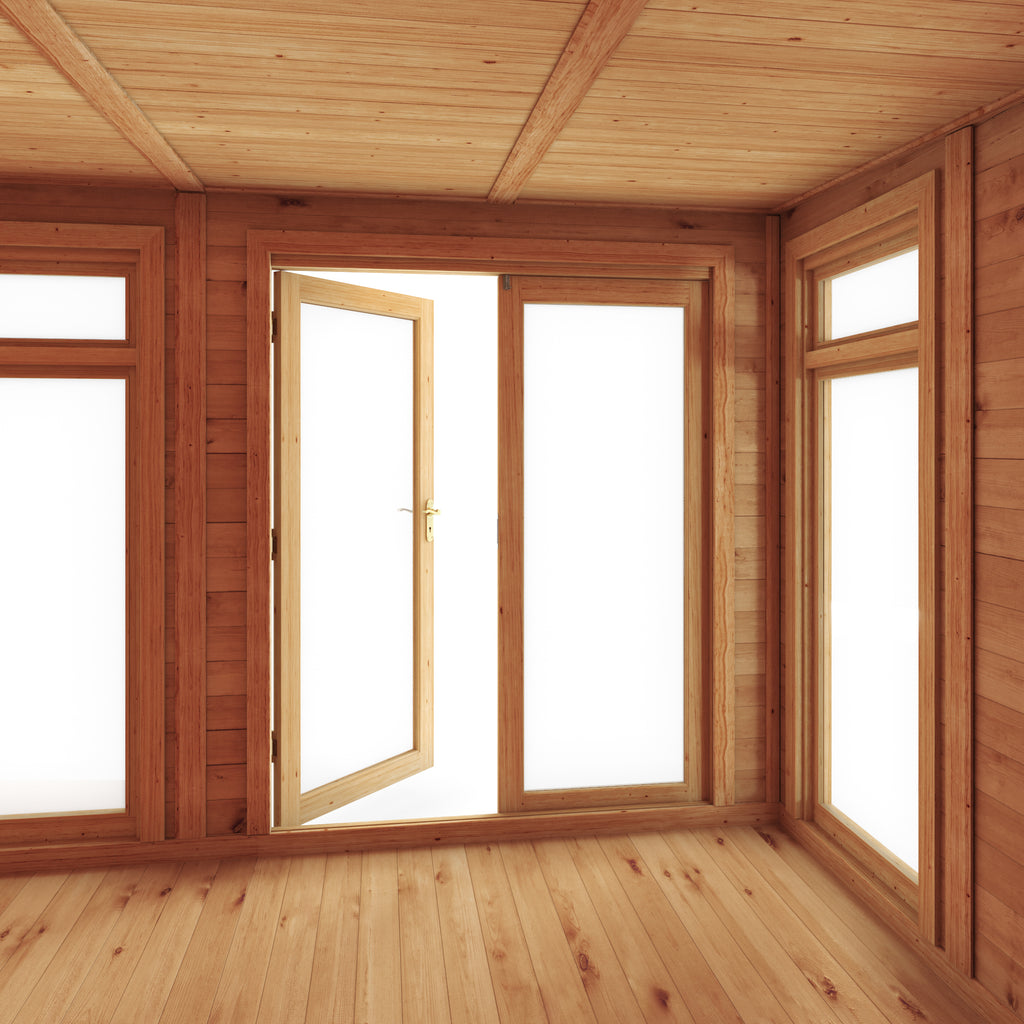5m x 3m(D) Insulated Garden Room with Side Shed