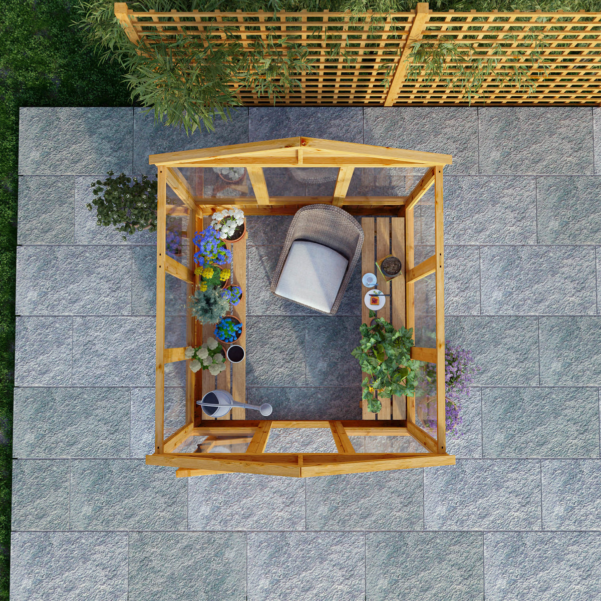 6 x 6 Woodsman Apex Greenhouse - Glass