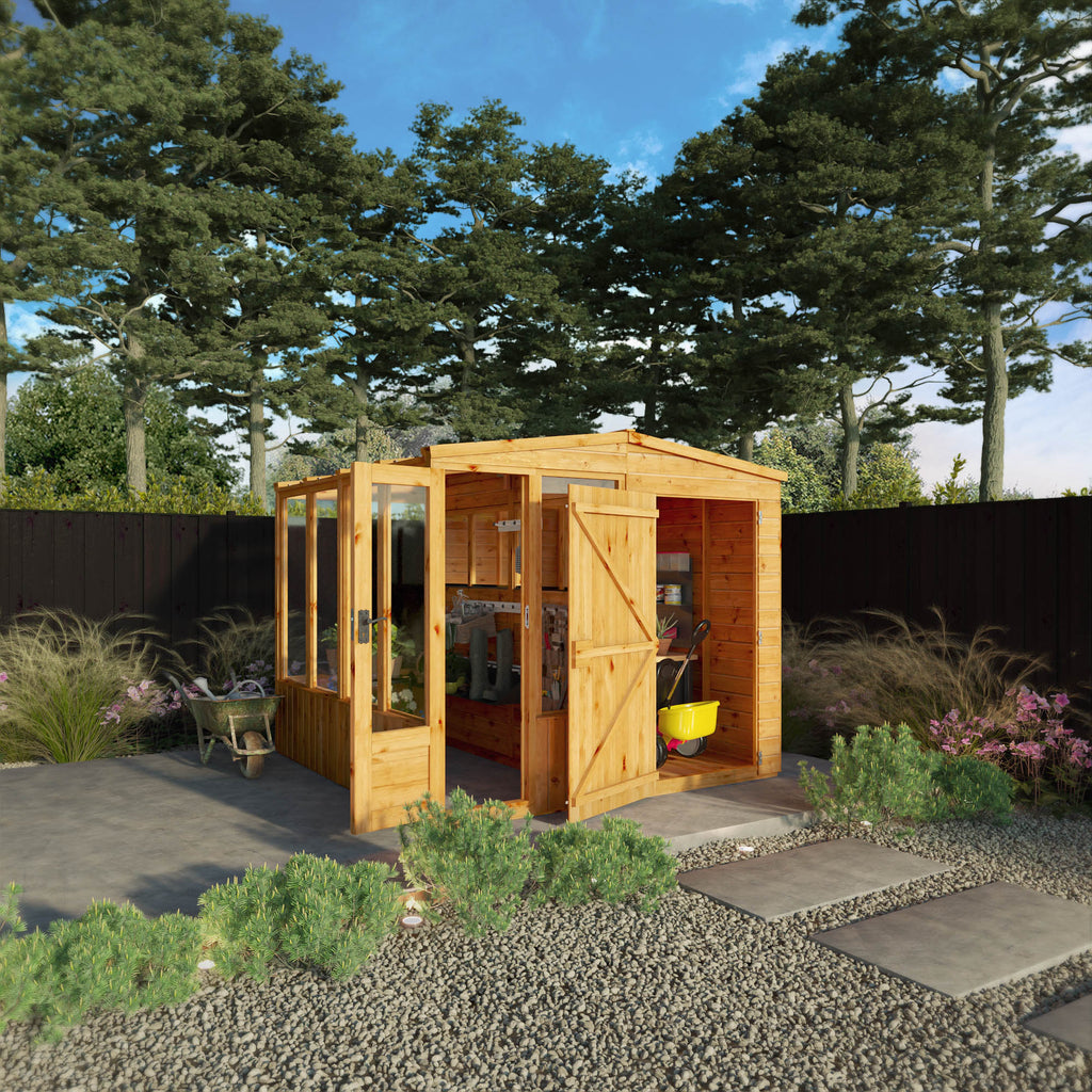 8 x 8 Woodsman Combi Greenhouse Shed - Styrene
