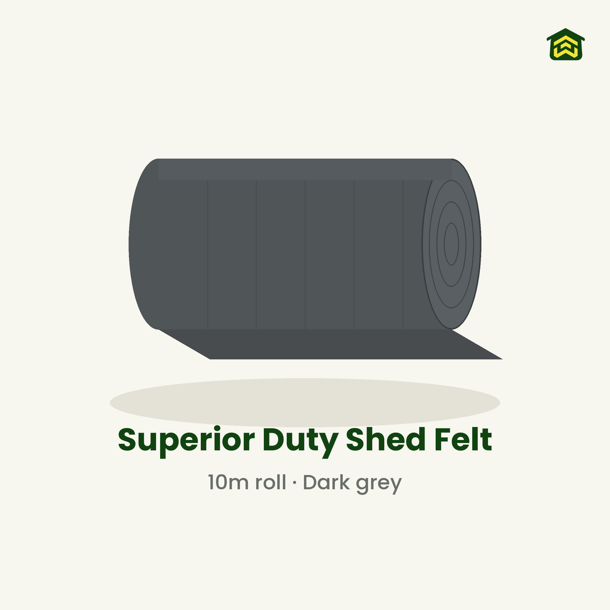 Superior Duty Shed Felt 10m Roll - Dark Grey