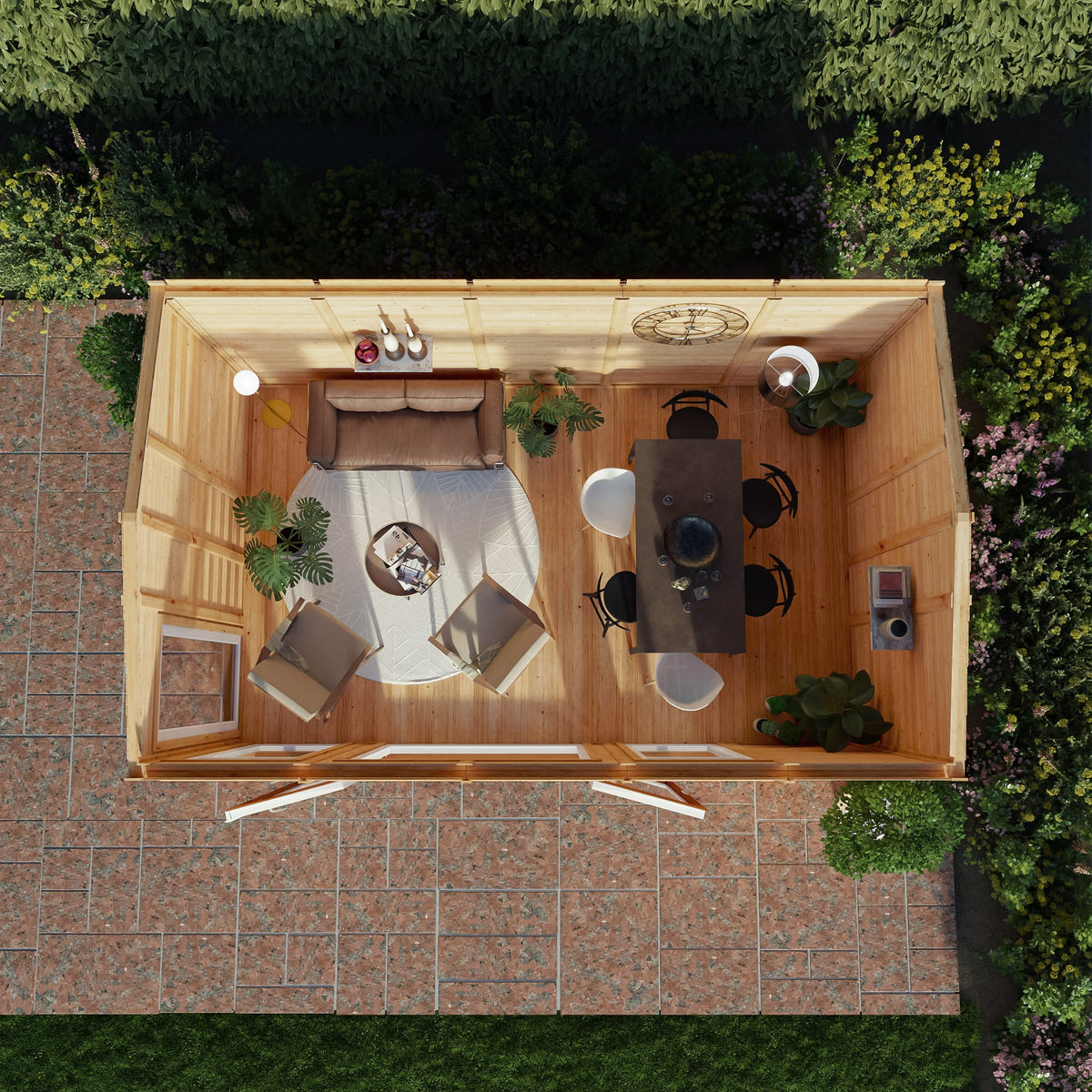 Sherwood Rufford 5m x 3m Insulated Garden Room - Oak UPVC