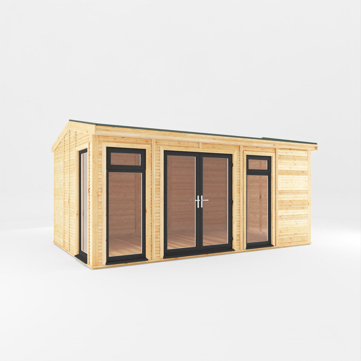 Sherwood Rufford 5m x 3m Insulated Garden Room - Grey UPVC