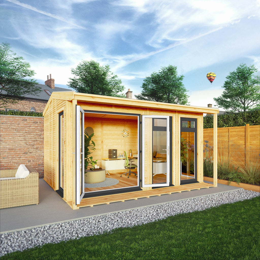 Sherwood Thoresby 4m x 3m Insulated Garden Room - (UPVC Windows & Doors) - Grey