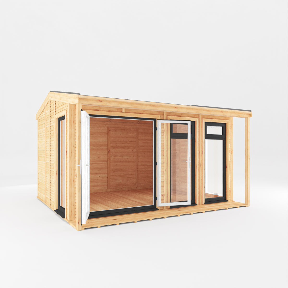 Sherwood Thoresby 4m x 3m Insulated Garden Room - (UPVC Windows & Doors) - Grey
