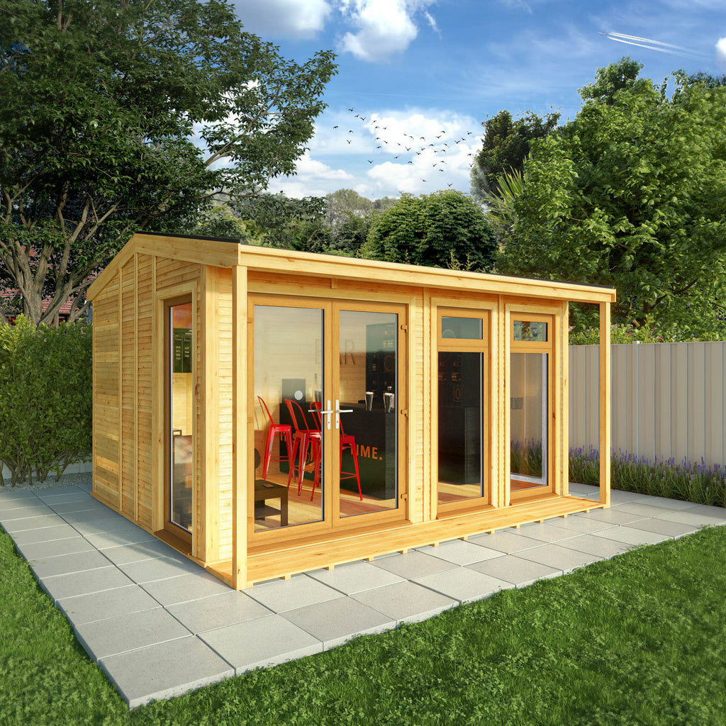 Sherwood Thoresby 4m x 3m Insulated Garden Room - (UPVC Windows & Doors) - Oak