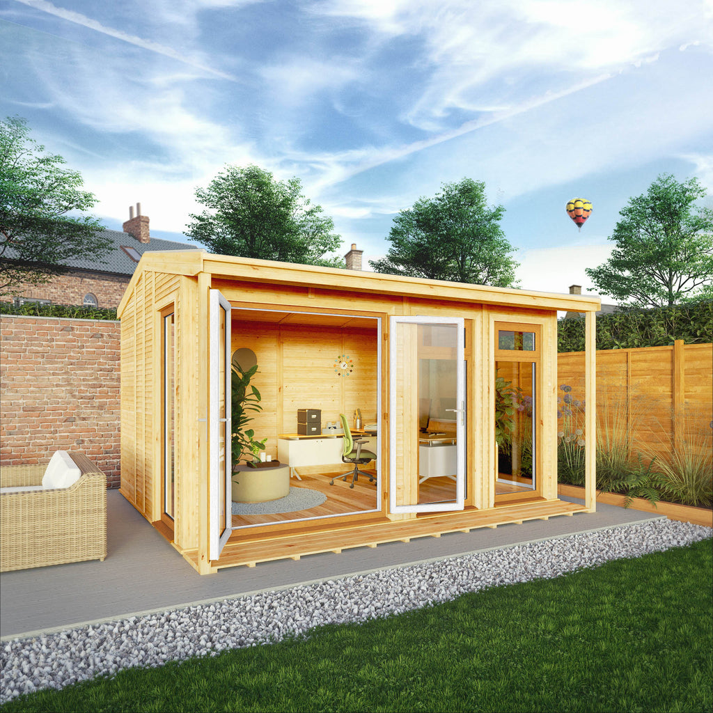Sherwood Thoresby 4m x 3m Insulated Garden Room - (UPVC Windows & Doors) - Oak