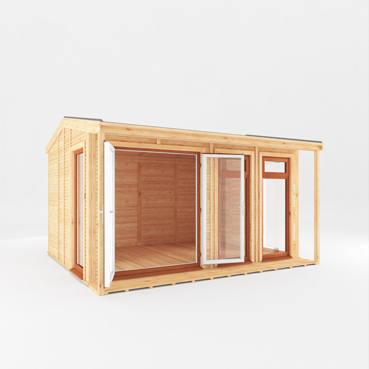 Sherwood Thoresby 4m x 3m Insulated Garden Room - (UPVC Windows & Doors) - Oak
