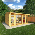 Sherwood Thoresby 5m x 3m Insulated Garden Room - (UPVC Windows & Doors) - Oak