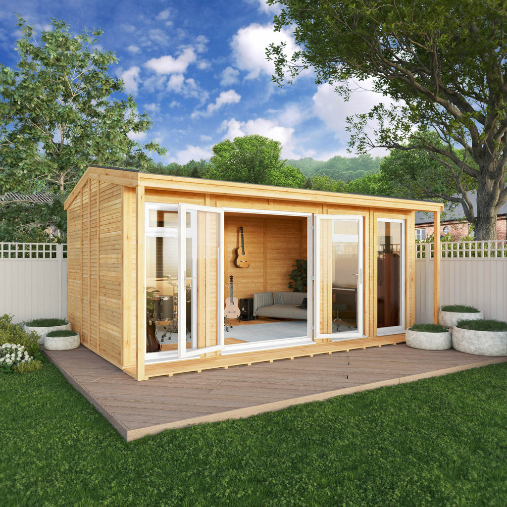 Sherwood Thoresby 5m x 3m Insulated Garden Room - (UPVC Windows & Doors) - White