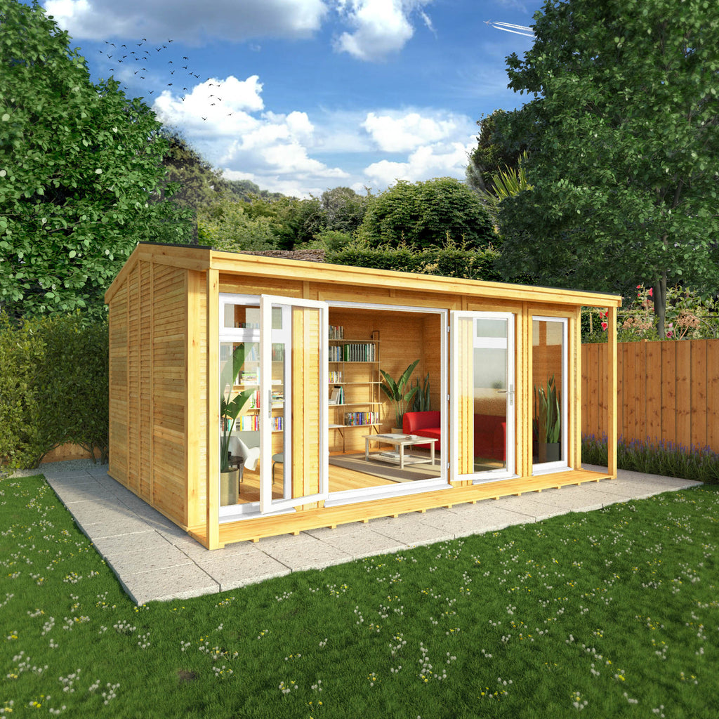 Sherwood Thoresby 5m x 3m Insulated Garden Room - (UPVC Windows & Doors) - White