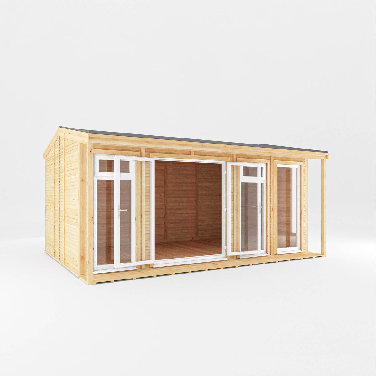 Sherwood Thoresby 5m x 3m Insulated Garden Room - (UPVC Windows & Doors) - White